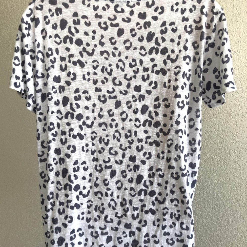 Rails Small White Leopard Print Linen Tee - image 6